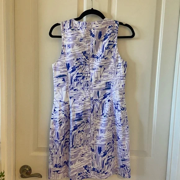 Lilly Pulitzer Women's Shift Dress Purple And White Sailboats Size 4 - Picture 2 of 4